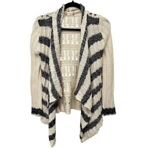 NWT: Altar'd State Open Knit Cardigan Women's S Stripe Blue and White (B49)